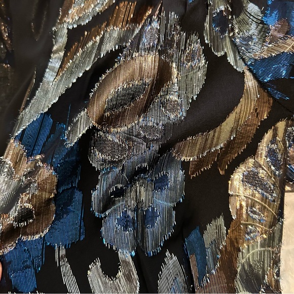 Ramy Brook Womens Jacquard Mini Dress Metallic Floral - Medium Shaina Dresz - Picture 8 of 15